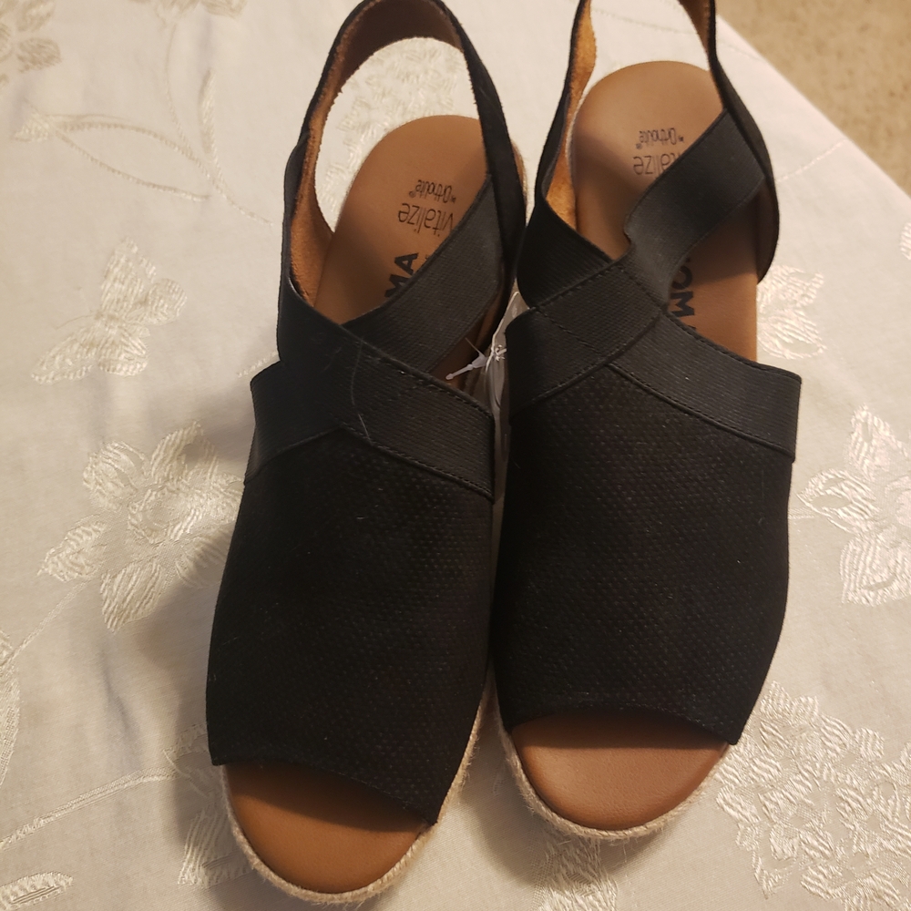 Sonoma Black Espadrille Slingback Shoes